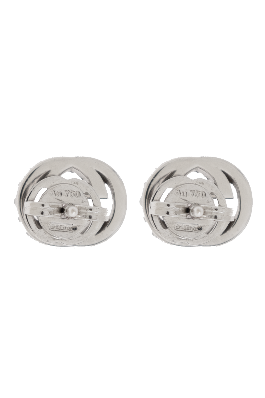 イヤリング GUCCI WHITE BRASS WHITE EARRINGS Gucci White Enamel Interlocking Heart Earrings - Kravit Jewelers